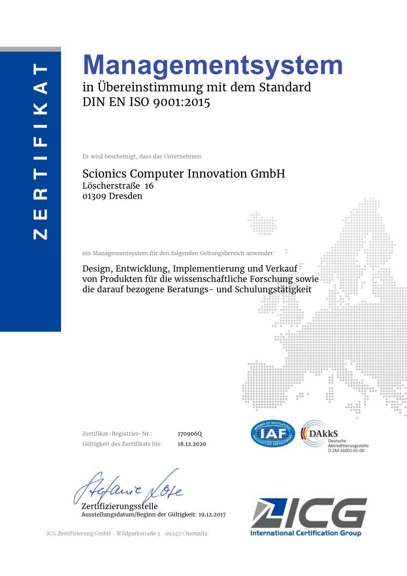 Image for Scionics-Produktabteilung erhält ISO 9001:2015 Zertifizierung